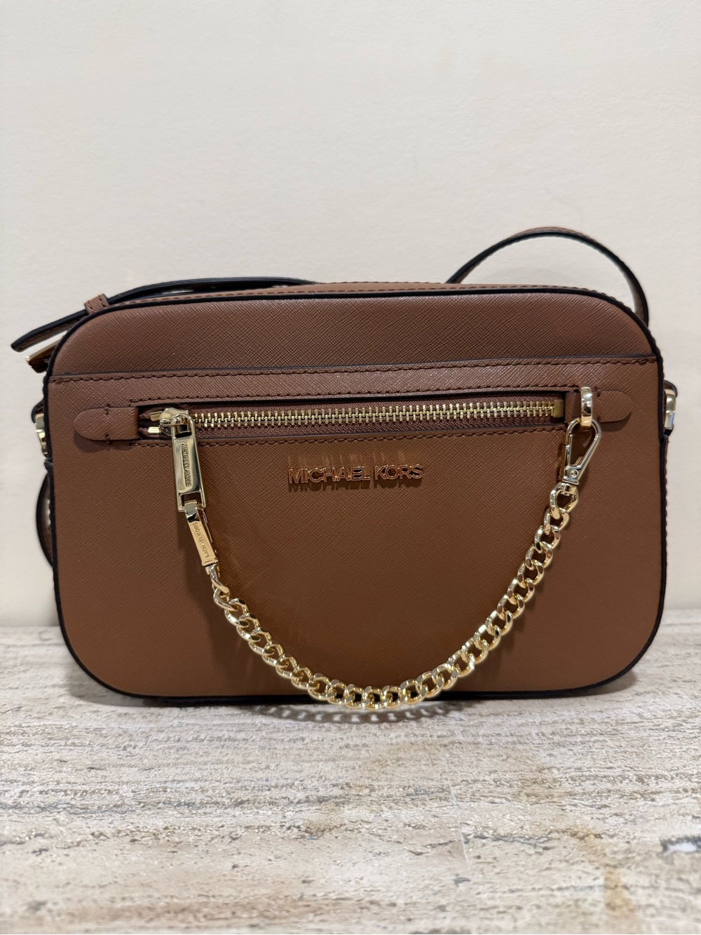 Michael Kors Jet Set Saffiano Leather Crossbody Bag